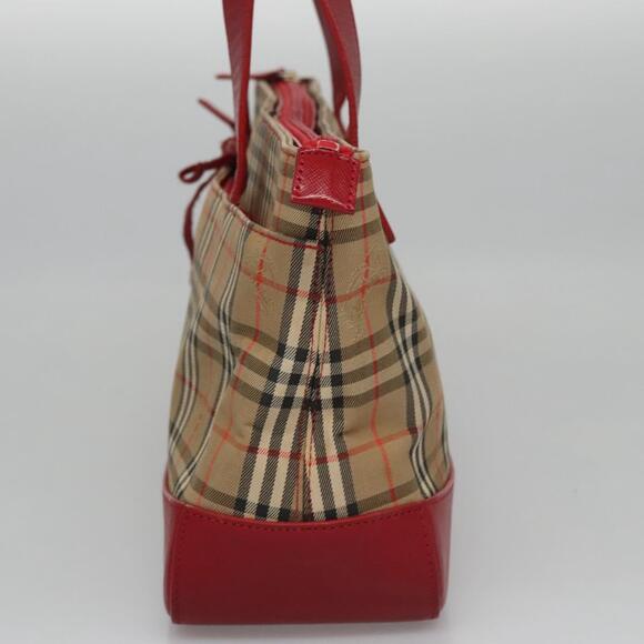 Burberry Nova Check Hand Bag Canvas Beige Red - Picture 3 of 16
